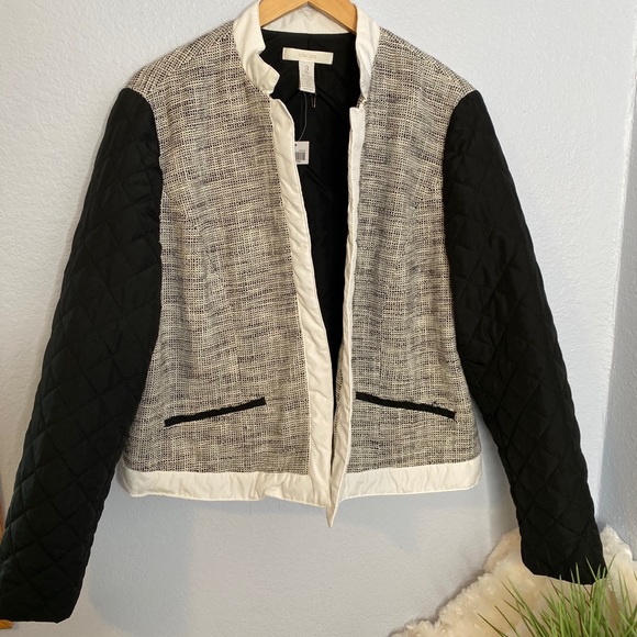 Chico’s quilted sleeve jacket blazer size 3 - Picture 2 of 9